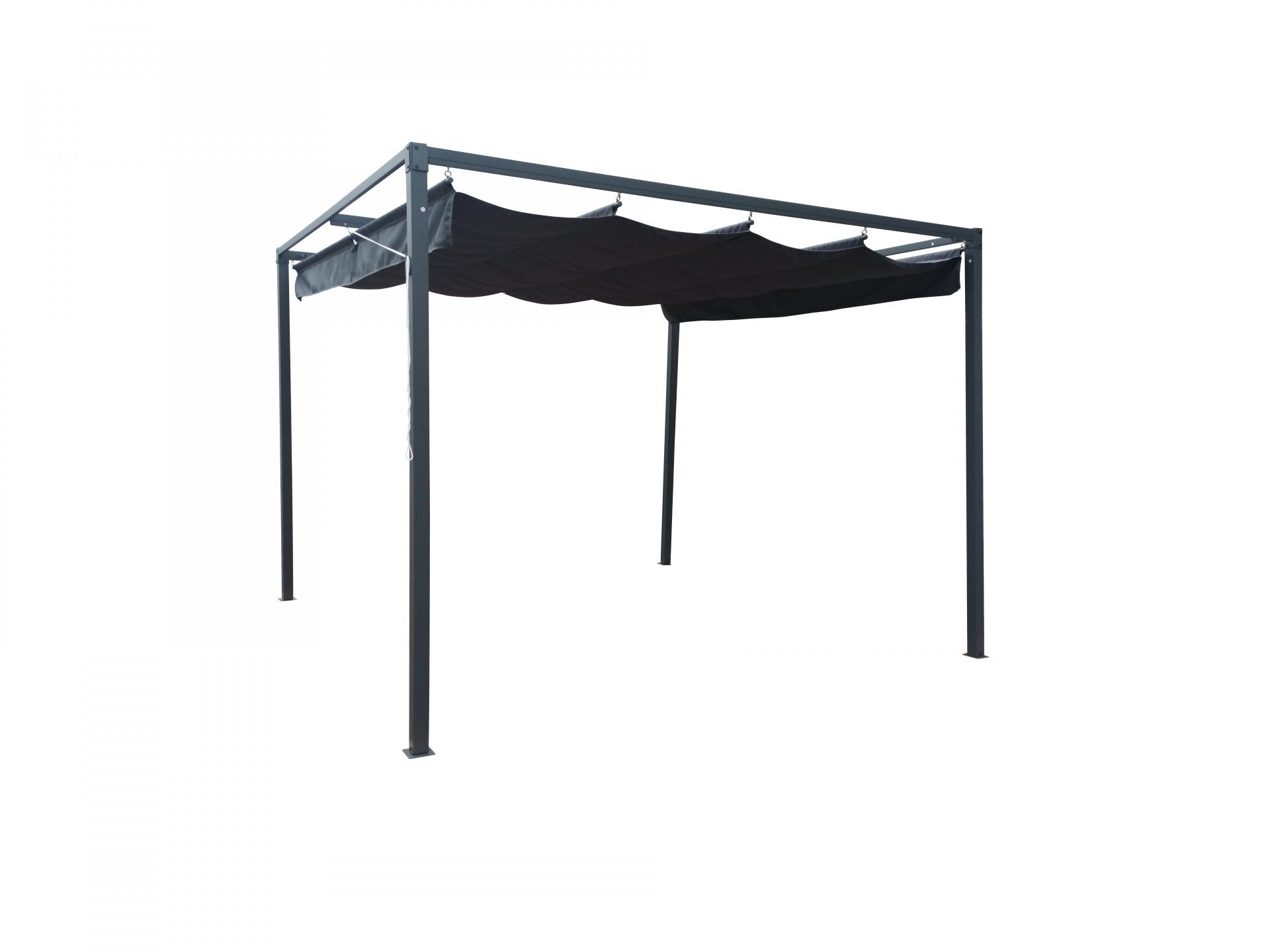 PÉRGOLA  METAL 3X3M CINZA COBERTURA DESLIZANTE