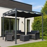 PRGOLA  METAL 3X3M CINZA COBERTURA DESLIZANTE