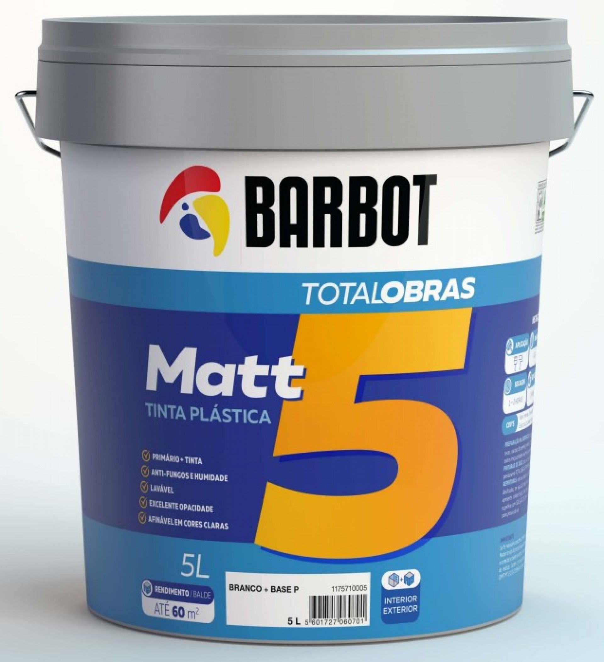Tinta MATT5 Int/Ext. Fungos Branco 5L