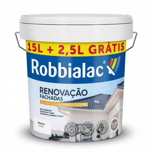 Tinta Renovao Fachadas Mate Branca 15L + 2,5L