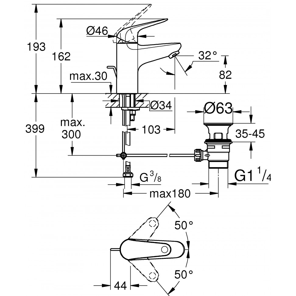 Torneira Lavat�rio Swift Grohe