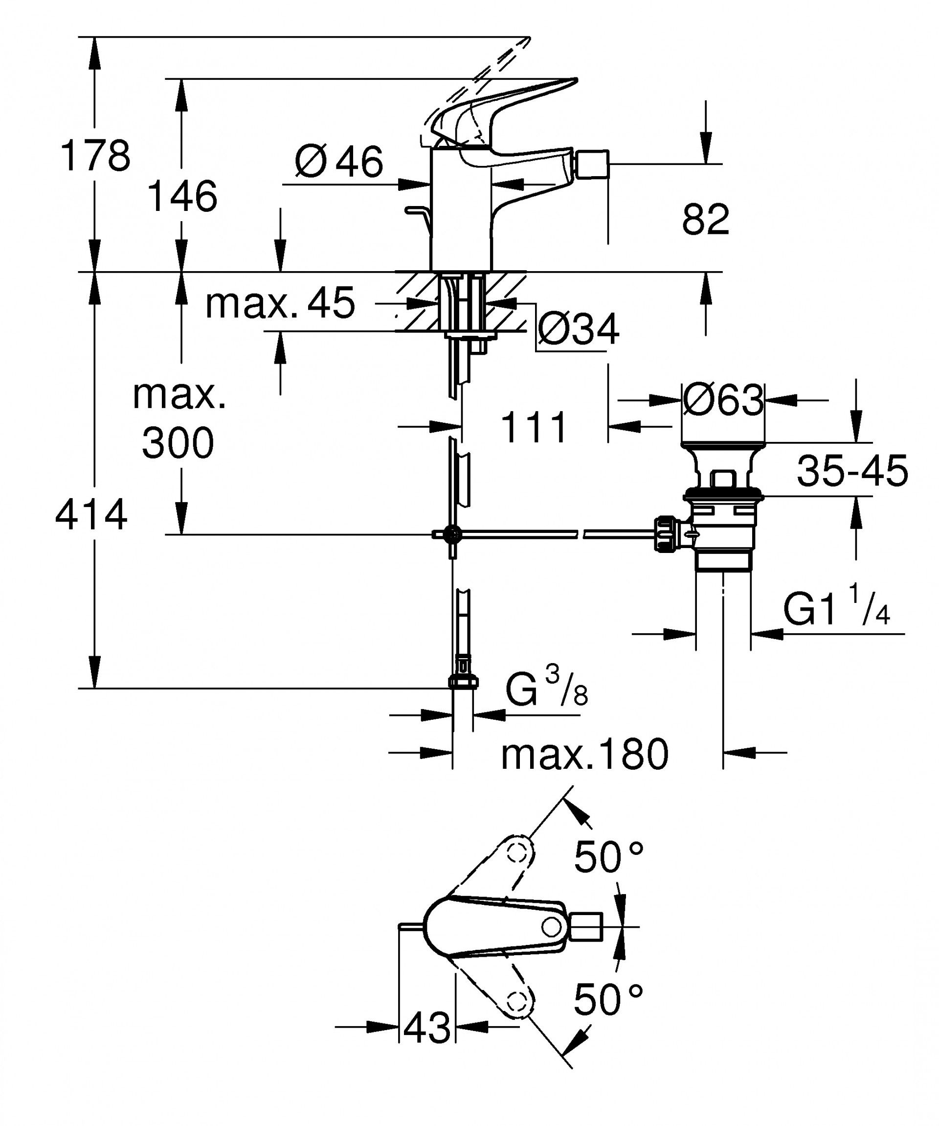 Torneira de Bidé Swift Grohe