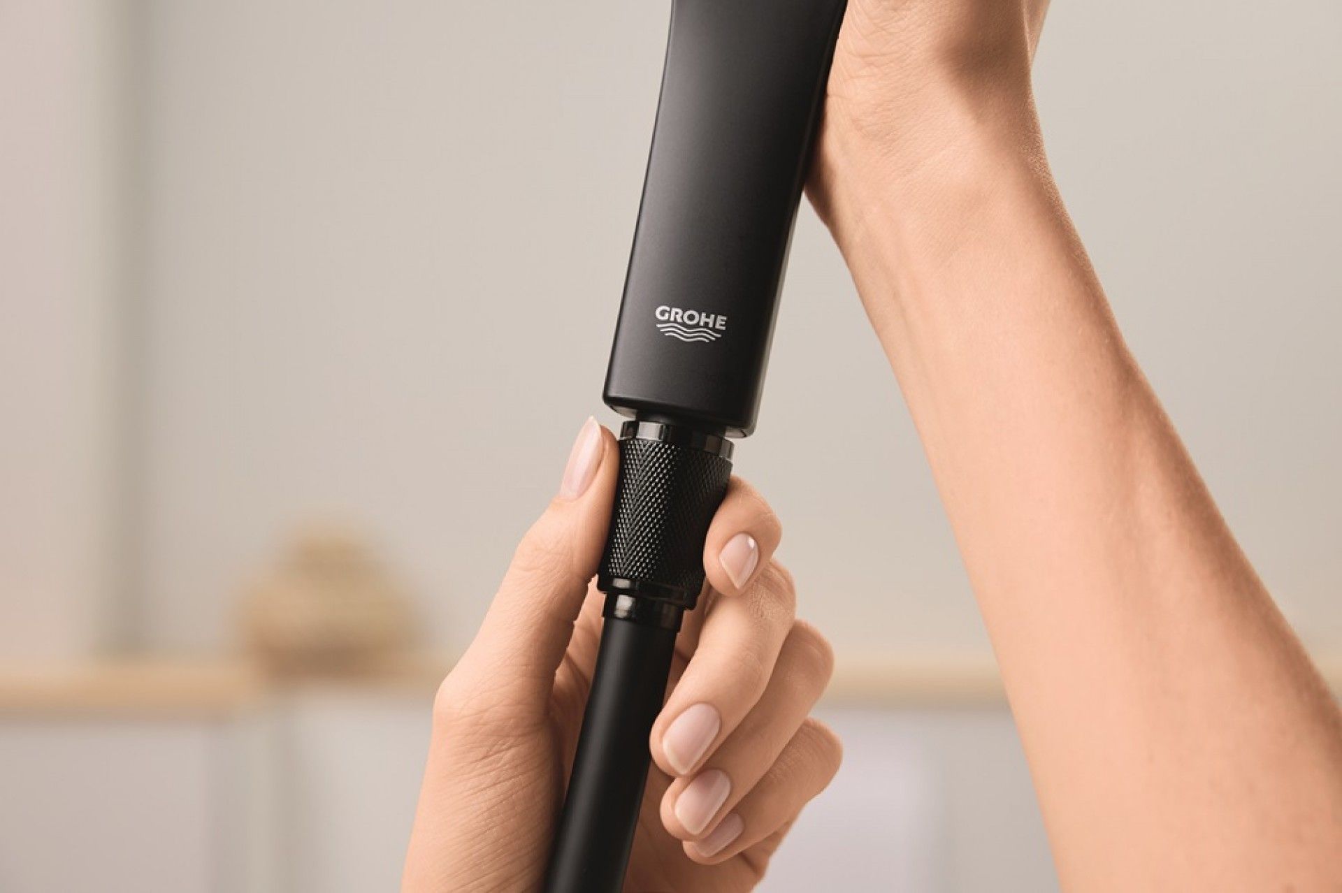 Ligação Chuveiro Pvc 1,75m Preto Mate Grohe