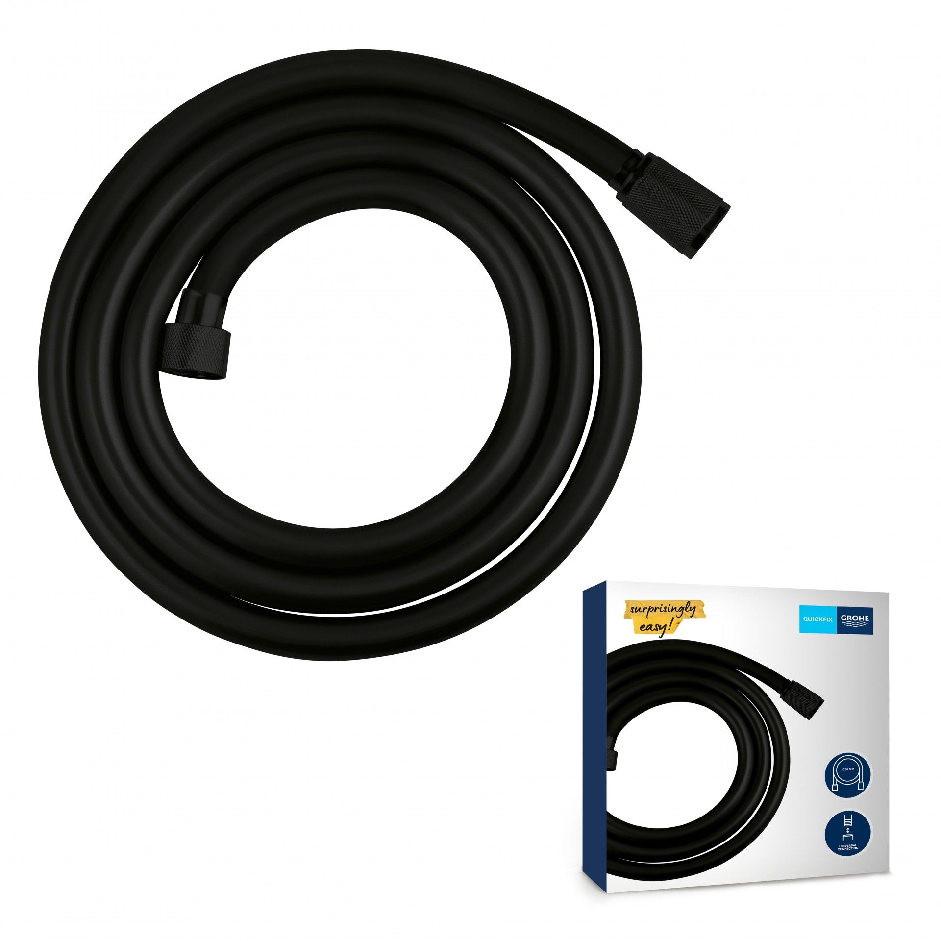 Ligação Chuveiro Pvc 1,75m Preto Mate Grohe