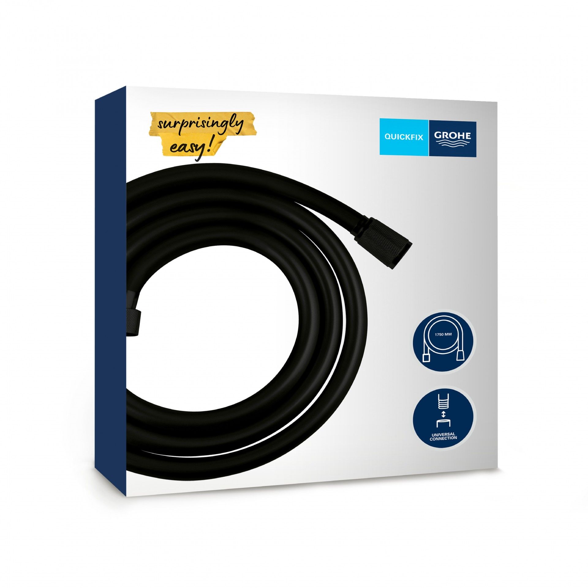 Ligação Chuveiro Pvc 1,75m Preto Mate Grohe