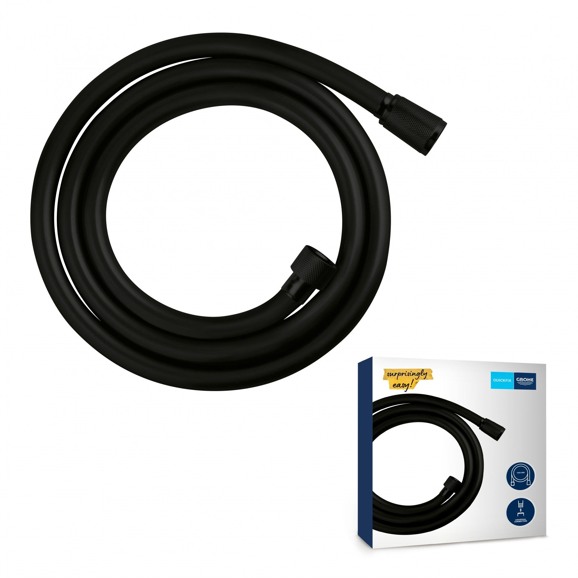 Ligação Chuveiro Pvc 1,50m Preto Mate Grohe