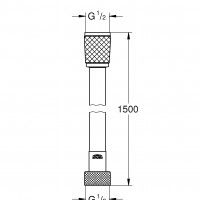 Ligação Chuveiro Pvc 1,50m Preto Mate Grohe Ligação Chuveiro Pvc 1,50m Preto Mate Grohe