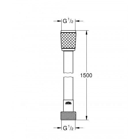 Ligação Chuveiro Pvc 1,50m Preto Mate Grohe Ligação Chuveiro Pvc 1,50m Preto Mate Grohe