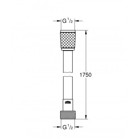 Ligação Chuveiro Pvc 1,75m Preto Mate Grohe Ligação Chuveiro Pvc 1,75m Preto Mate Grohe