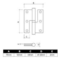 Dobradiça Direita 3" Inox 3un Dobradiça Direita 3" Inox 3un