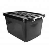 Caixa Arrumação Com Tampa Preta 46lt 55x40x30cm Caixa Arrumação Com Tampa Preta 46lt 55x40x30cm