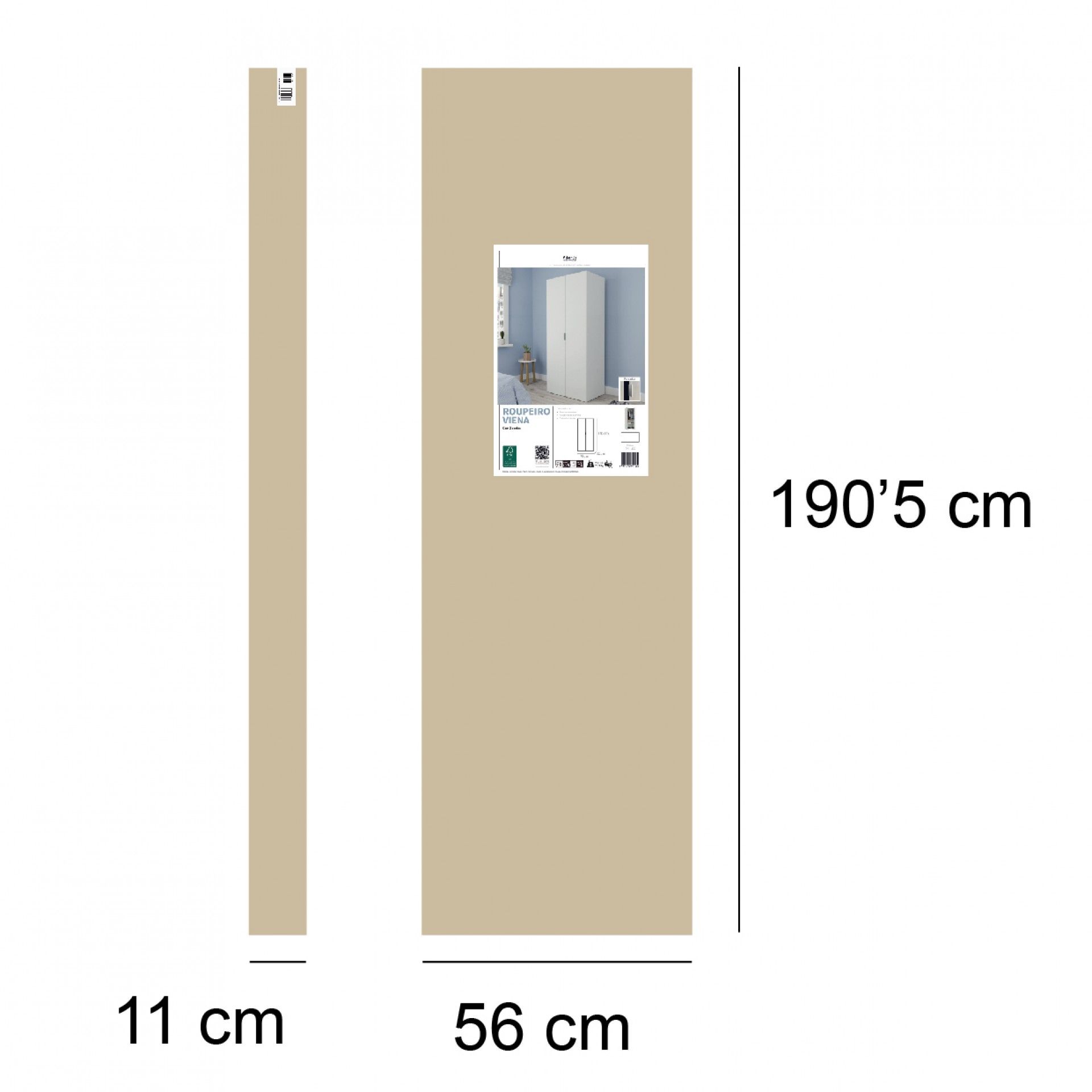 Roupeiro Viena 180x79x52cm Branco