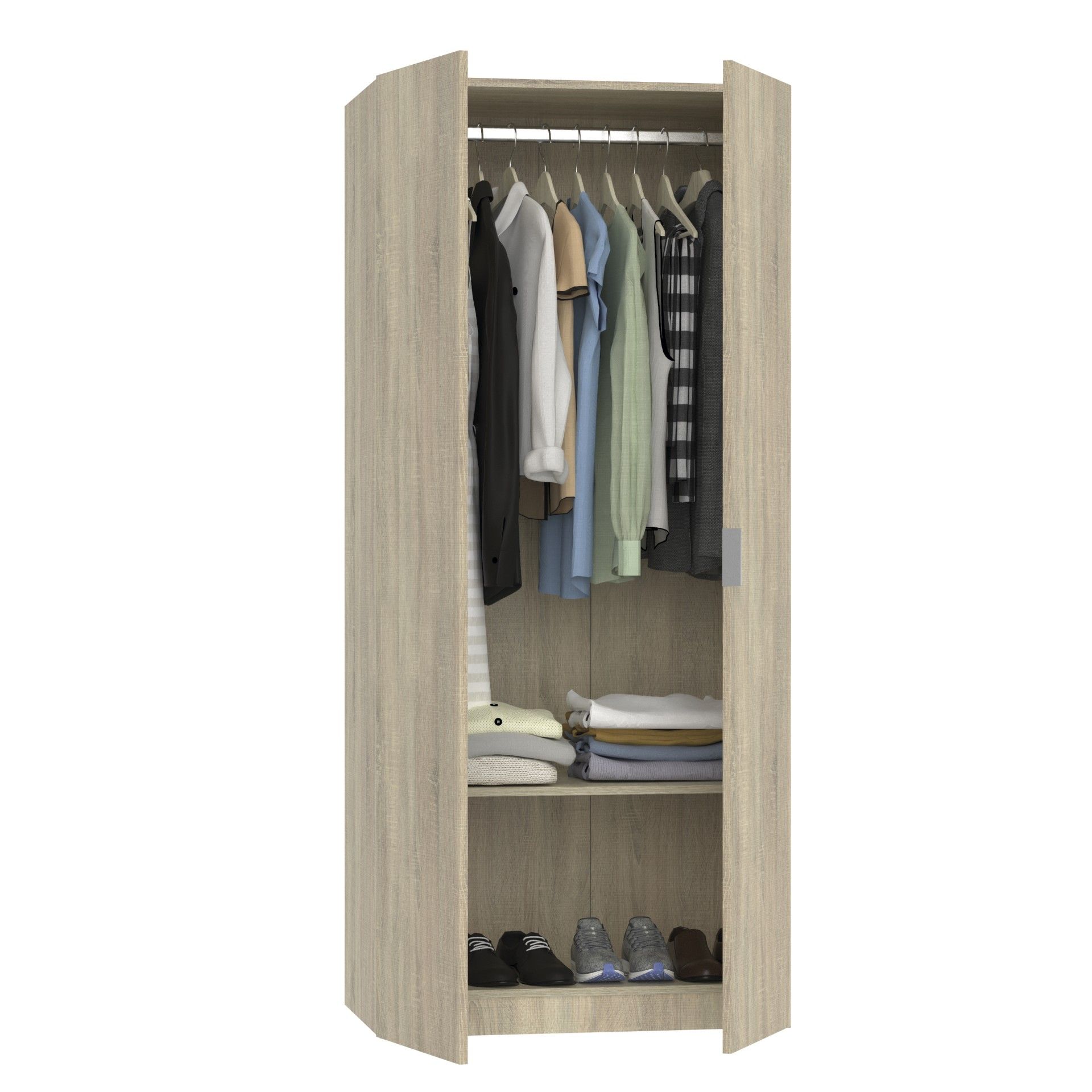 Roupeiro Viena 180x79x52cm Carvalho