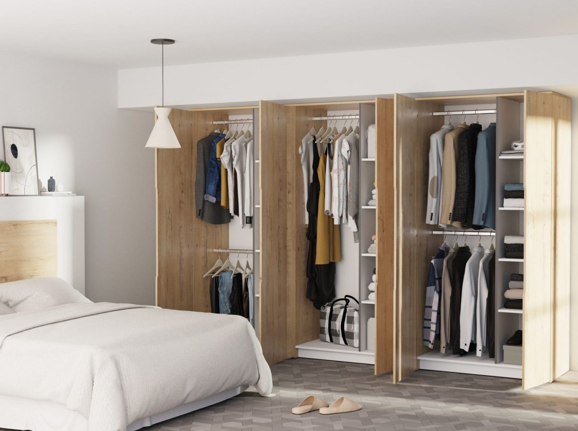 Roupeiro Berlim 200x100x57cm Carvalho Gold