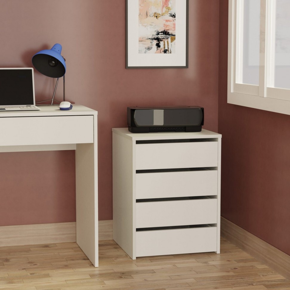 Módulo 4 Gavetas 63,5x46x45cm Branco Módulo 4 Gavetas 63,5x46x45cm Branco