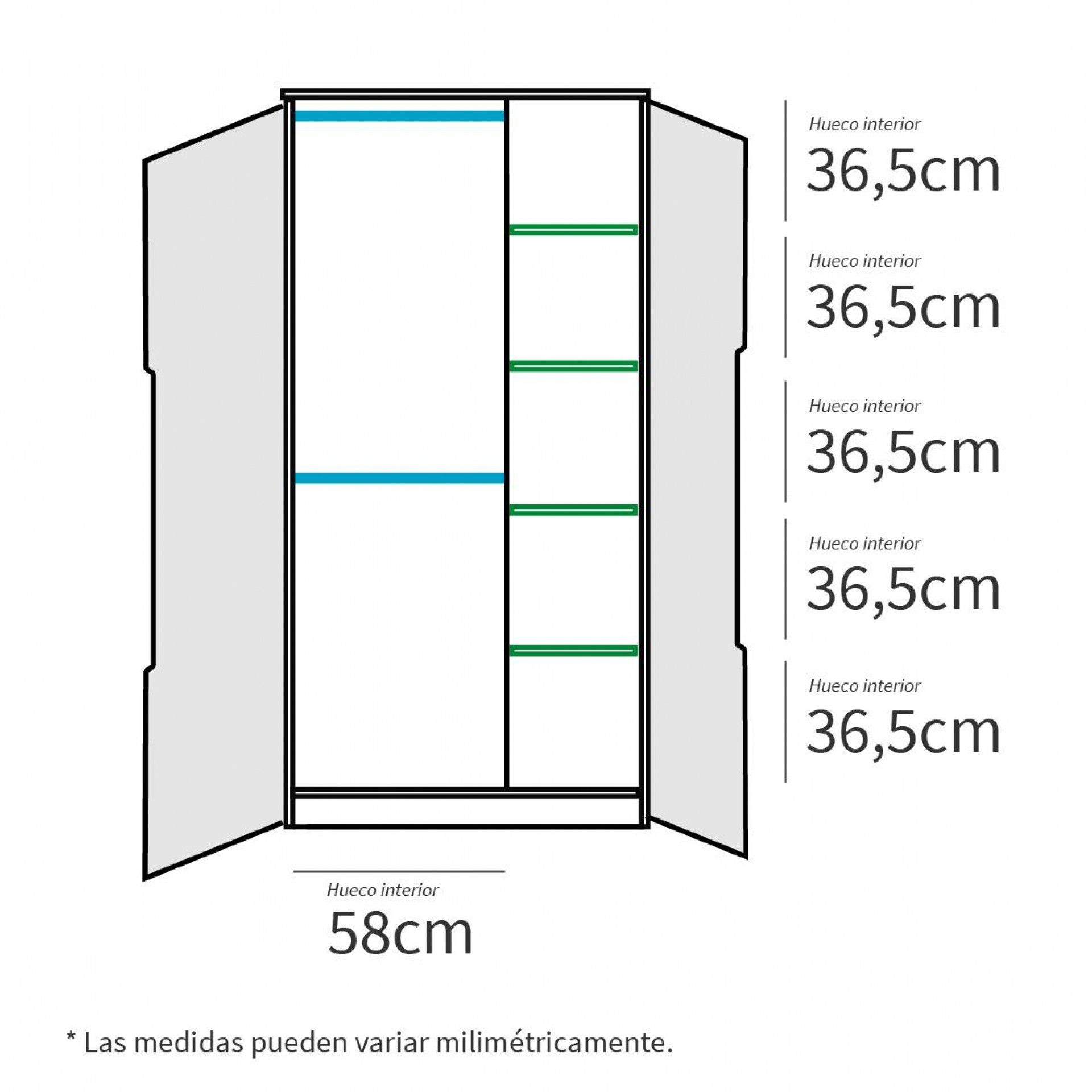 Roupeiro Berlim 200x100x57cm Carvalho Gold