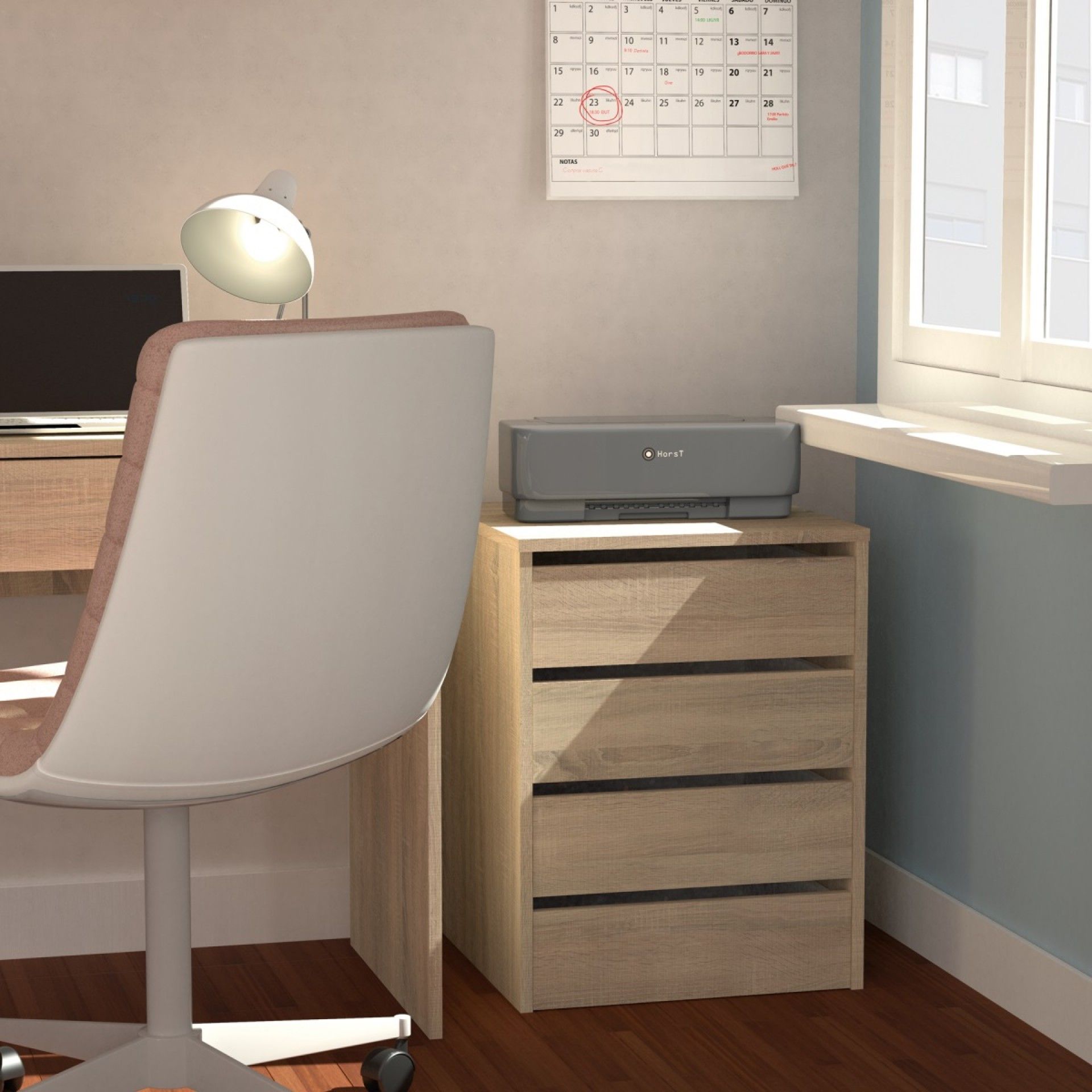 Módulo 4 Gavetas 63,5x46x45cm Carvalho