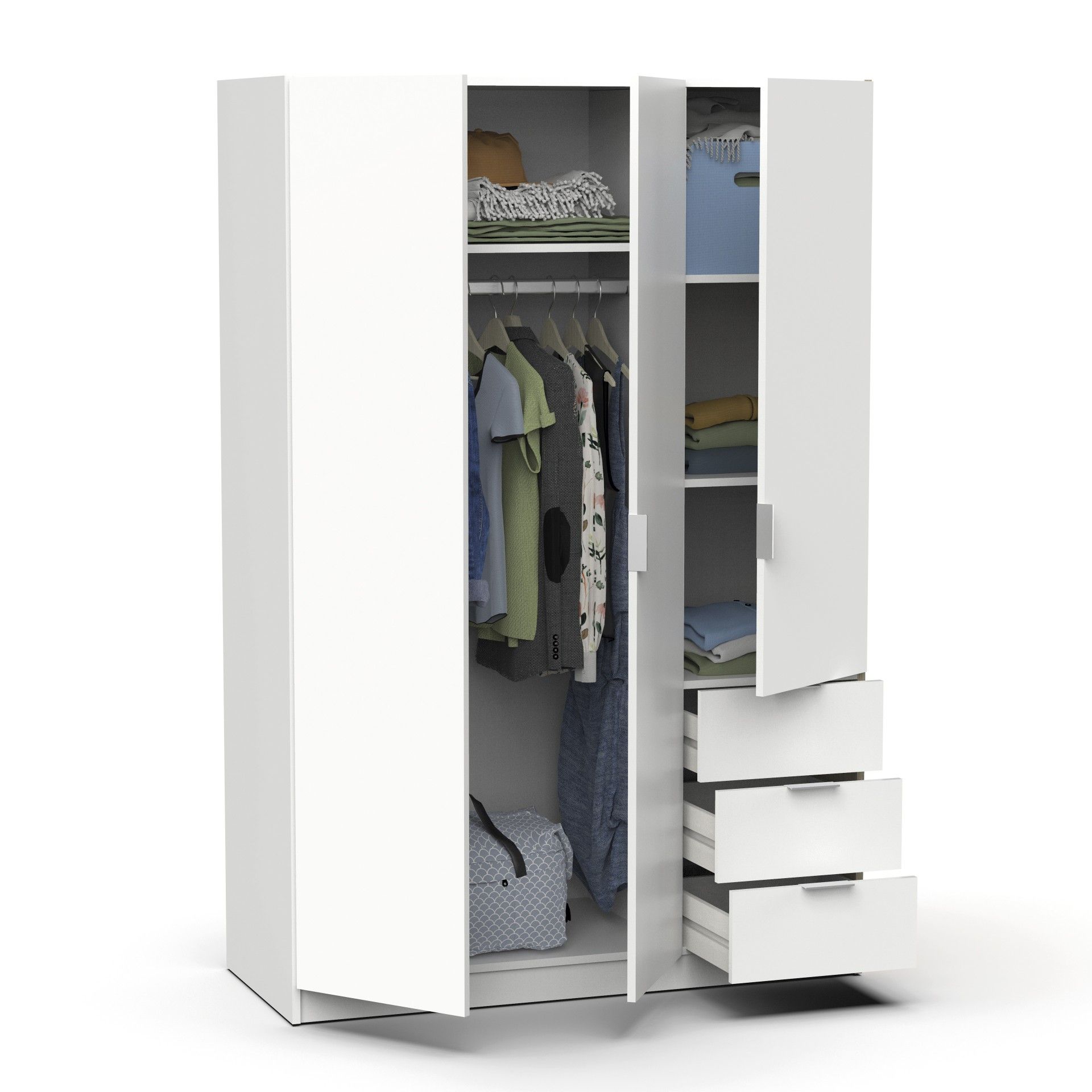 Roupeiro Madrid 180x120x50cm Branco