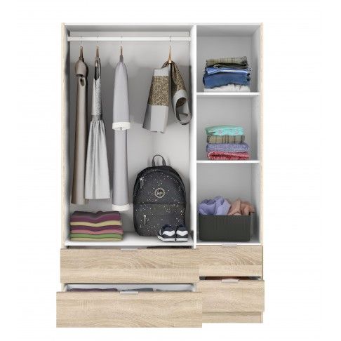 Roupeiro 3 portas e 4 gavetas 200x135x52cm Carvalho Roupeiro 3 portas e 4 gavetas 200x135x52cm Carvalho