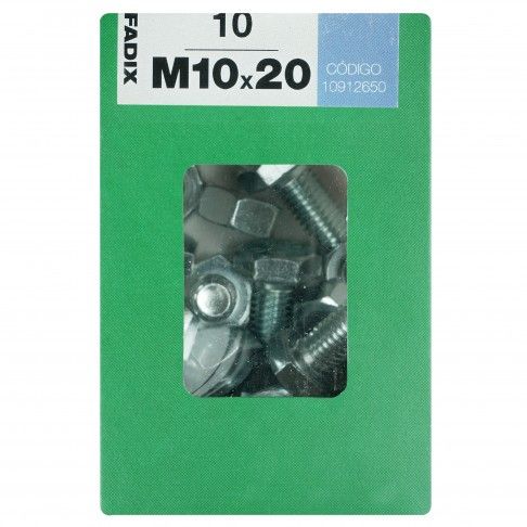 Parafuso Hexagonal+Porca Din933 M10x20mm L 10un Parafuso Hexagonal+Porca Din933 M10x20mm L 10un