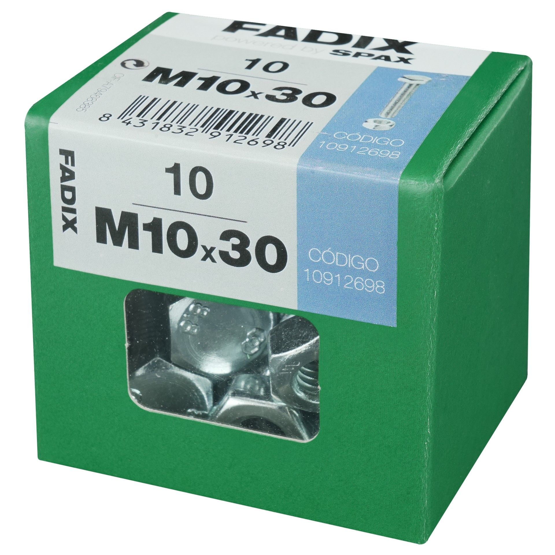 Parafuso Hexagonal+Porca Din933 M10x30mm L 10un
