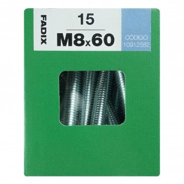 Parafuso Hexagonal+Porca Din933 M8x60mm L 15un