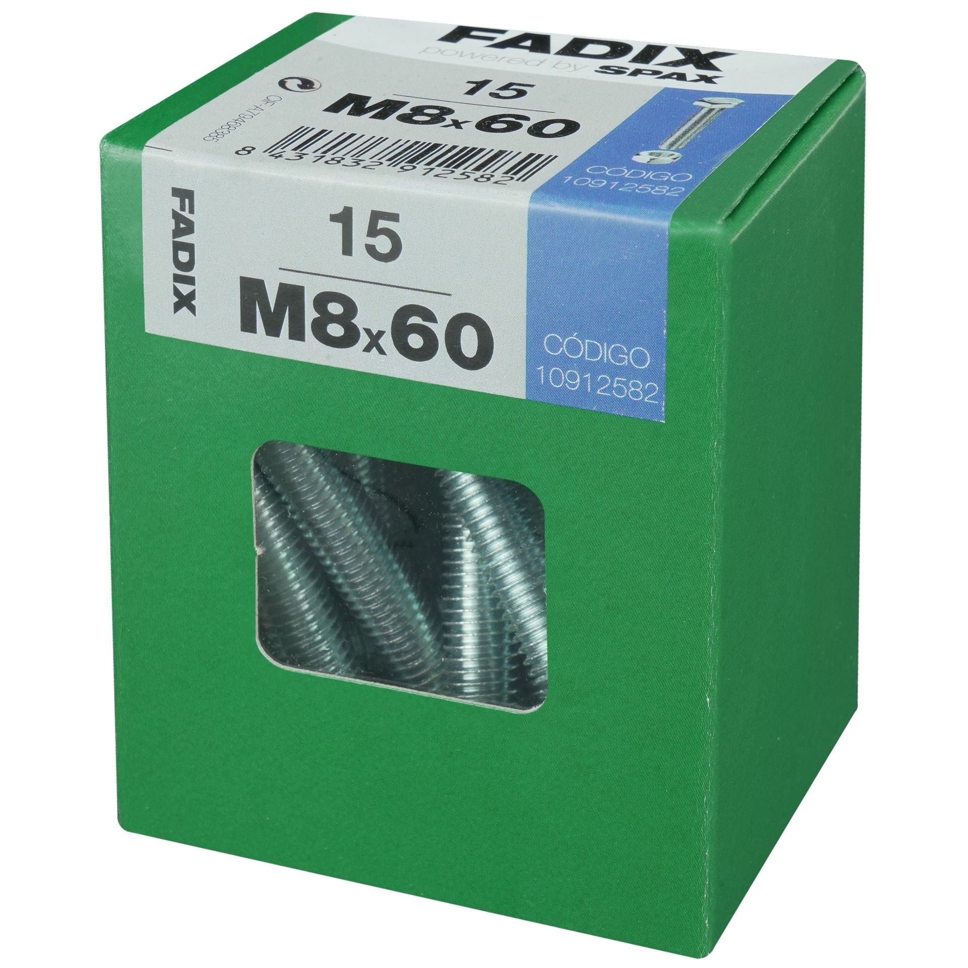 Parafuso Hexagonal+Porca Din933 M8x60mm L 15un