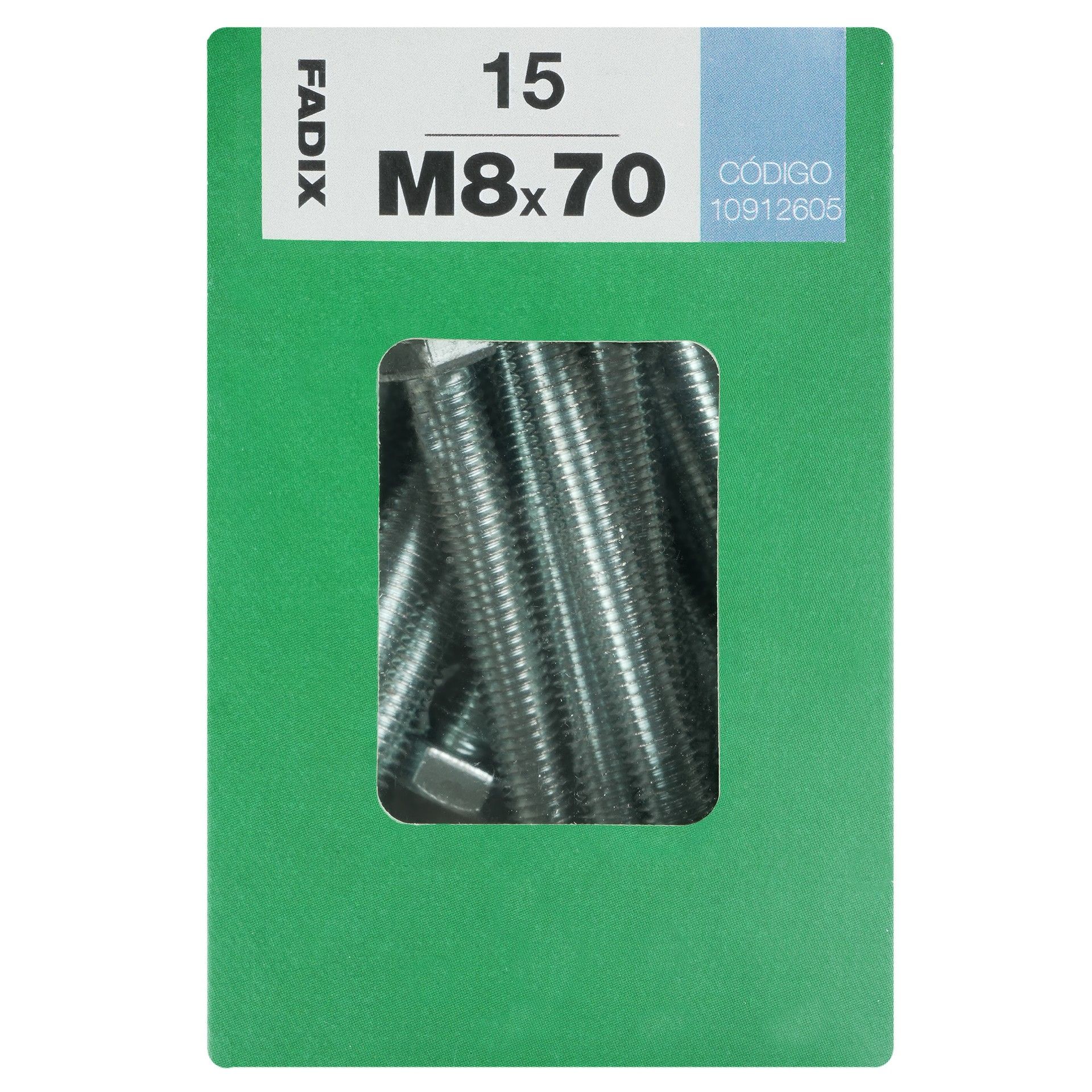 Parafuso Hexagonal+Porca Din933 M8x70mm L 15un