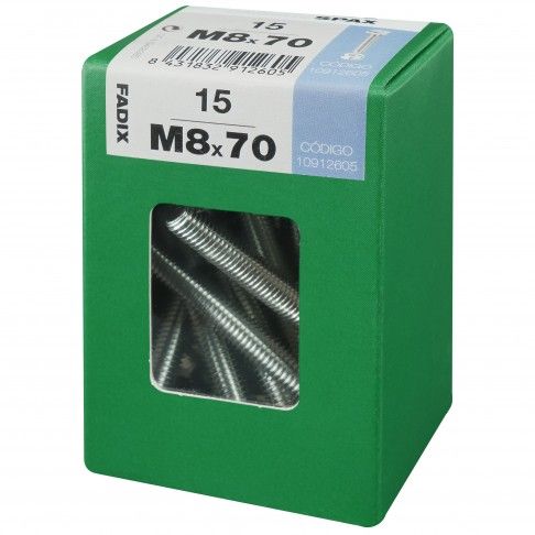 Parafuso Hexagonal+Porca Din933 M8x70mm L 15un Parafuso Hexagonal+Porca Din933 M8x70mm L 15un