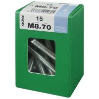 Parafuso Hexagonal+Porca Din933 M8x70mm L 15un Parafuso Hexagonal+Porca Din933 M8x70mm L 15un