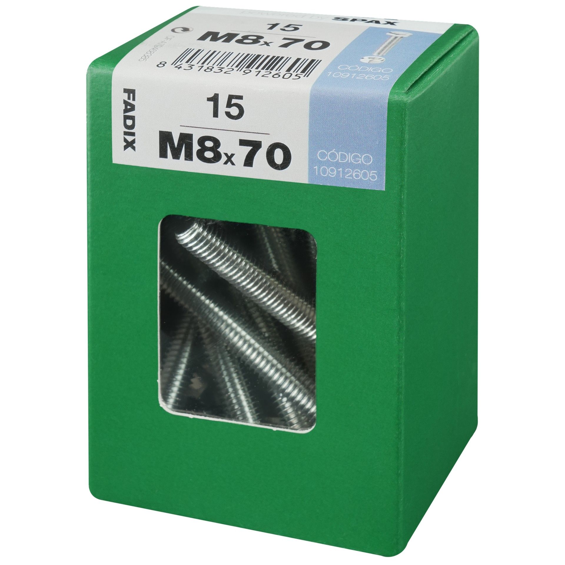 Parafuso Hexagonal+Porca Din933 M8x70mm L 15un