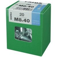 Parafuso Hexagonal+Porca Din933 M8x40mm L 20un Parafuso Hexagonal+Porca Din933 M8x40mm L 20un