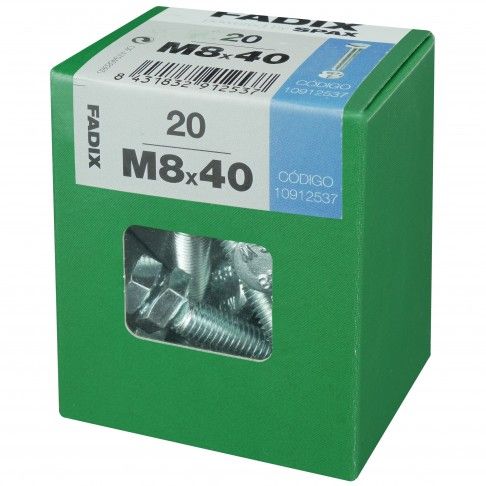 Parafuso Hexagonal+Porca Din933 M8x40mm L 20un Parafuso Hexagonal+Porca Din933 M8x40mm L 20un