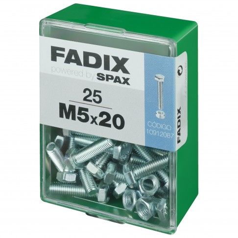 Parafuso Hexagonal+Porca Din933 M5x20mm L 25un Parafuso Hexagonal+Porca Din933 M5x20mm L 25un