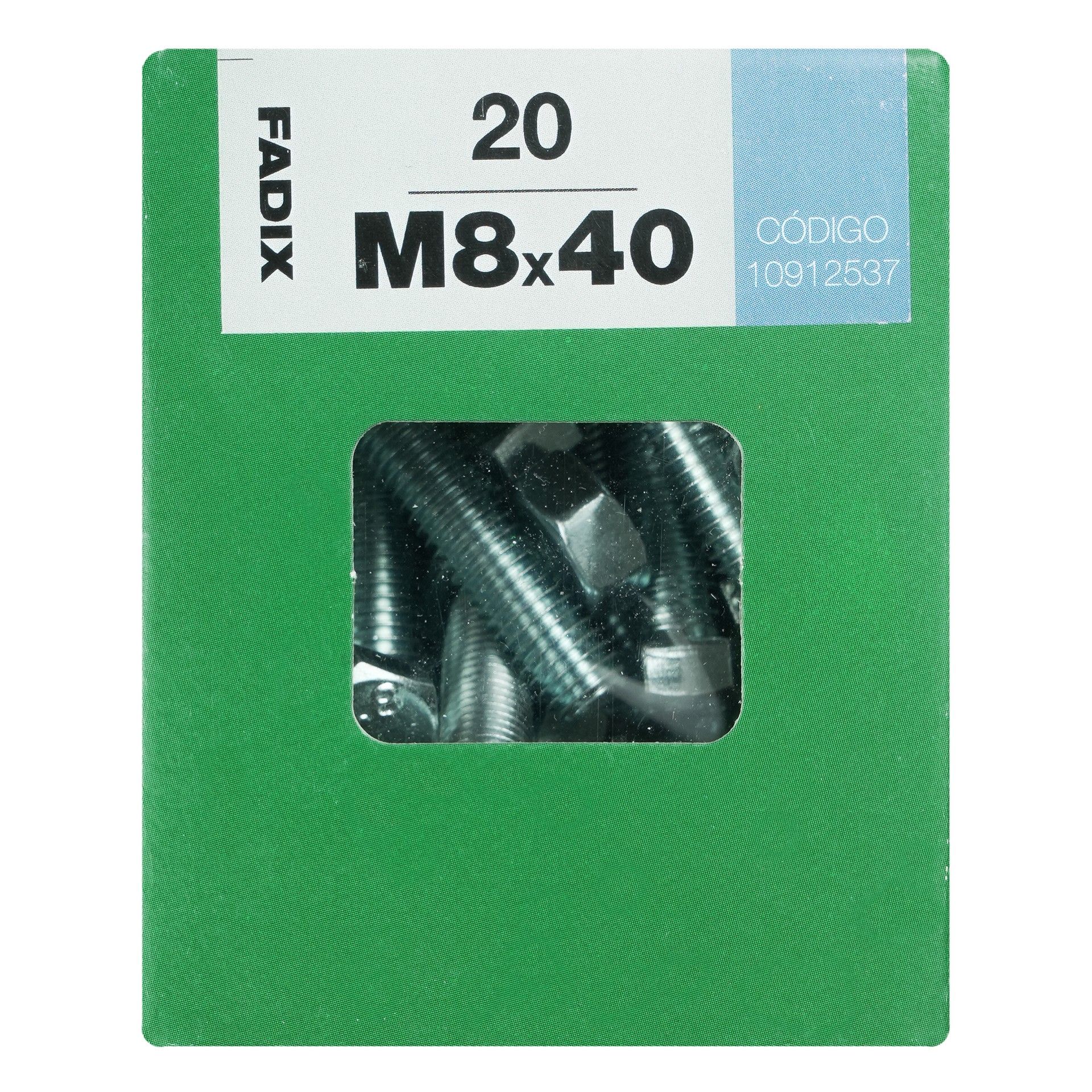 Parafuso Hexagonal+Porca Din933 M8x40mm L 20un