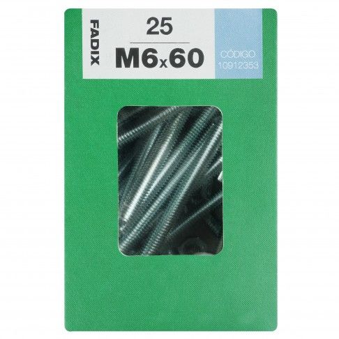 Parafuso Hexagonal+Porca Din933 M6x60mm L 25un Parafuso Hexagonal+Porca Din933 M6x60mm L 25un
