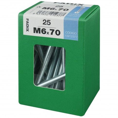 Parafuso Hexagonal+Porca Din933 M6x70mm L 25un Parafuso Hexagonal+Porca Din933 M6x70mm L 25un