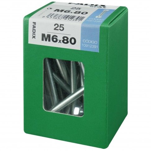 Parafuso Hexagonal+Porca Din933 M6x80mm L 25un