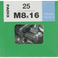 Parafuso Hexagonal+Porca Din933 M8x16mm L 25un Parafuso Hexagonal+Porca Din933 M8x16mm L 25un