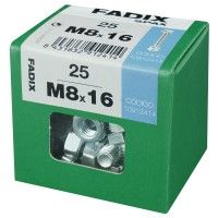 Parafuso Hexagonal+Porca Din933 M8x16mm L 25un Parafuso Hexagonal+Porca Din933 M8x16mm L 25un