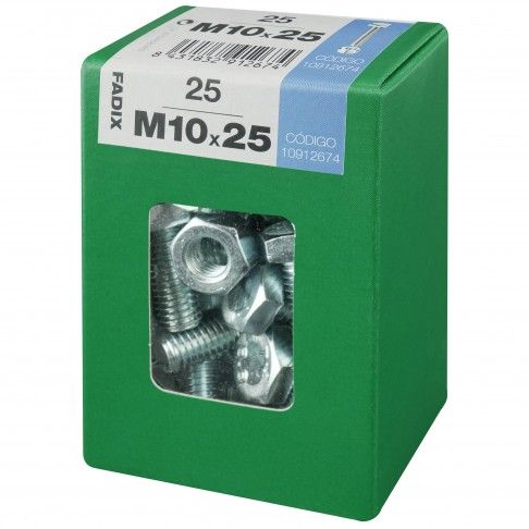 Parafuso Hexagonal+Porca Din933 M10x25mm L 25un Parafuso Hexagonal+Porca Din933 M10x25mm L 25un