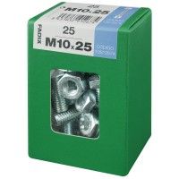Parafuso Hexagonal+Porca Din933 M10x25mm L 25un Parafuso Hexagonal+Porca Din933 M10x25mm L 25un