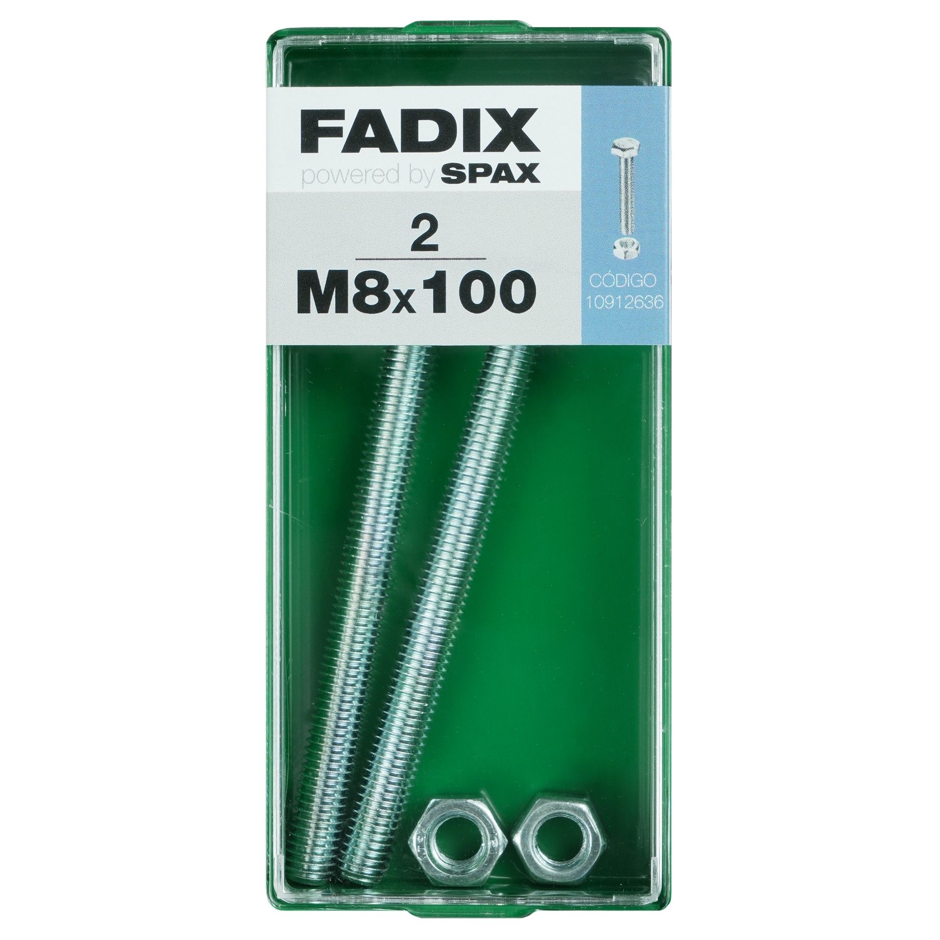 Parafuso Hexagonal+Porca Din933 M8x100mm M 2un