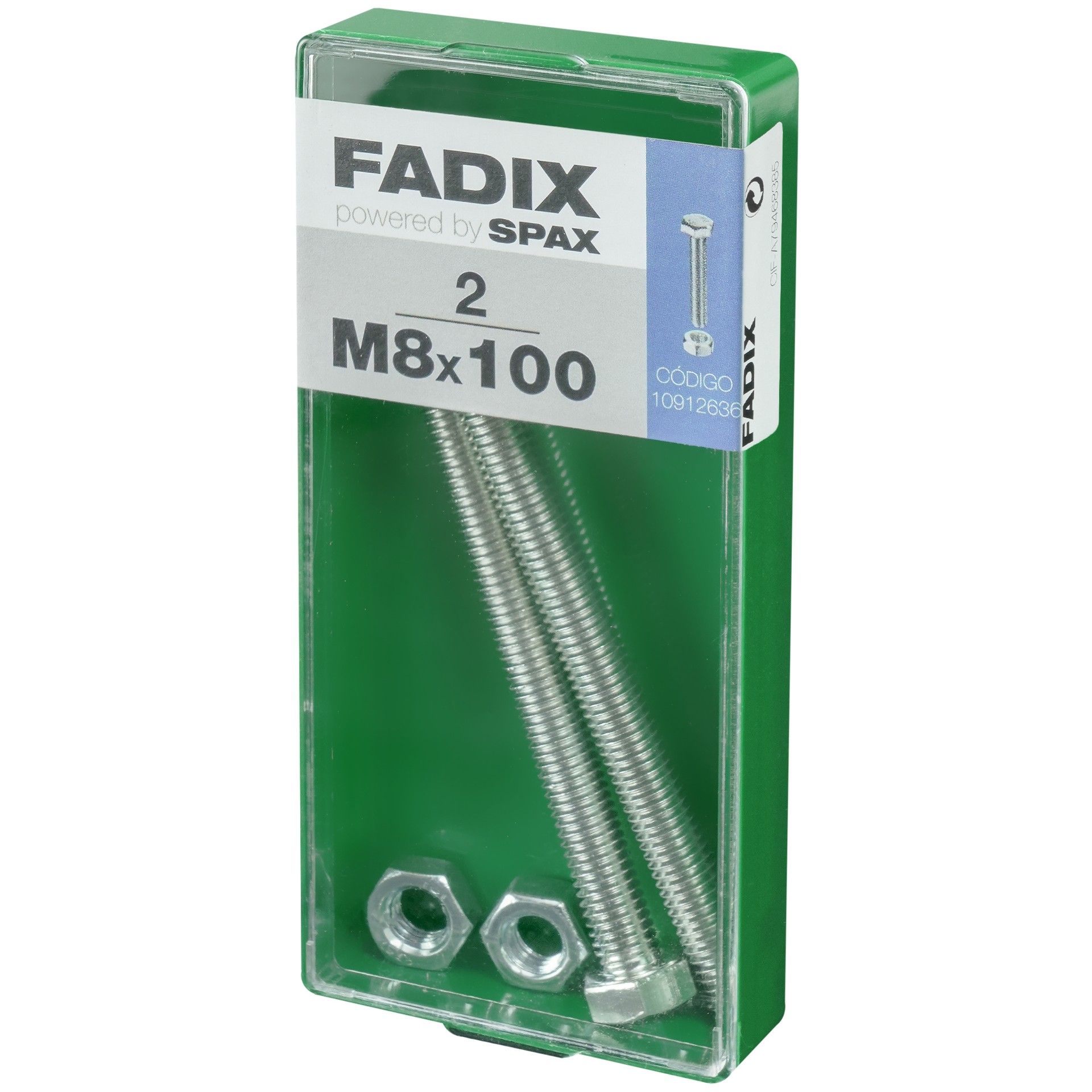 Parafuso Hexagonal+Porca Din933 M8x100mm M 2un