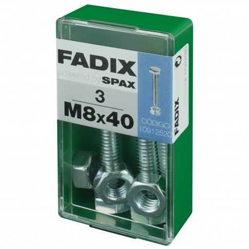 Parafuso Hexagonal+Porca Din933 M8x40mm S 3un Parafuso Hexagonal+Porca Din933 M8x40mm S 3un