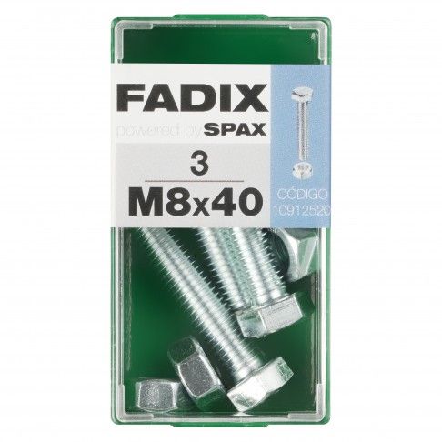 Parafuso Hexagonal+Porca Din933 M8x40mm S 3un Parafuso Hexagonal+Porca Din933 M8x40mm S 3un