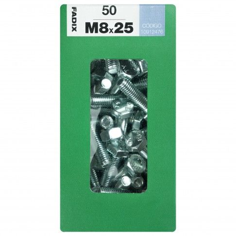 Parafuso Hexagonal+Porca Din933 M8x25mm L 50un Parafuso Hexagonal+Porca Din933 M8x25mm L 50un