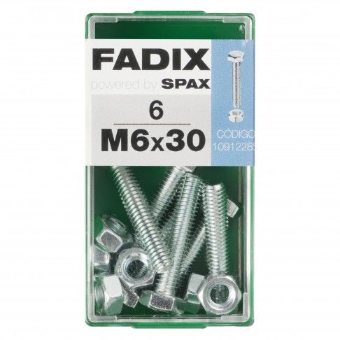 Parafuso Hexagonal+Porca Din933 M6x306mm S 6un Parafuso Hexagonal+Porca Din933 M6x306mm S 6un