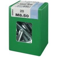 Parafuso Hexagonal+Porca Din933 M8x50mm L 20un Parafuso Hexagonal+Porca Din933 M8x50mm L 20un