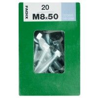 Parafuso Hexagonal+Porca Din933 M8x50mm L 20un Parafuso Hexagonal+Porca Din933 M8x50mm L 20un